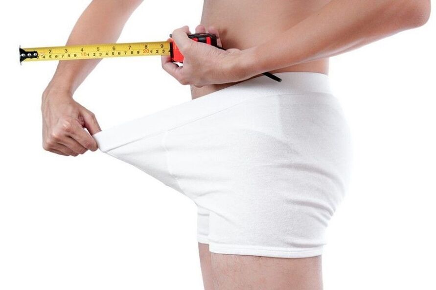 измерване на пениса преди упражнения за уголемяване